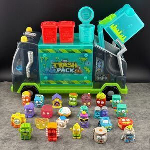 Moose Toys Lot The Trash Pack Ghostly Garbage Truck Translucent 24 Figures Bins